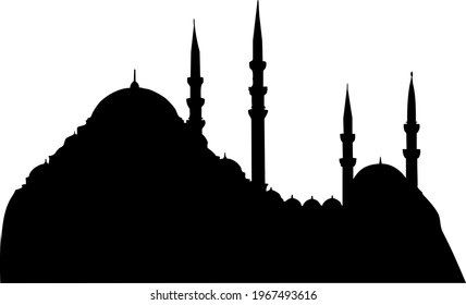 Vector illustration of a Muslim Mosque Silhouette