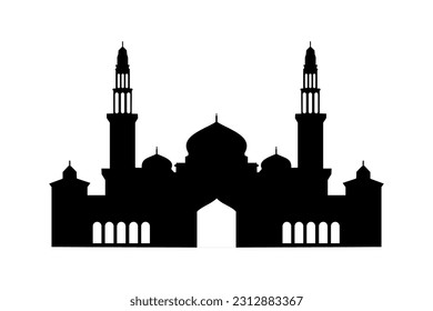 Vector illustration of a Muslim Mosque Silhouette