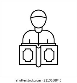 vector illustration of muslim reading icon. Ramadan Kareem and Eid Mubarak design. eps 10