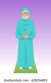 A vector illustration of Muslim Woman Praying