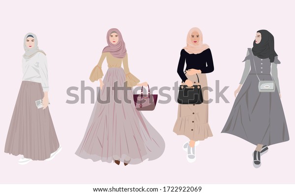 Vector Illustration Muslim Womens Fashion Accessories Stock Vector