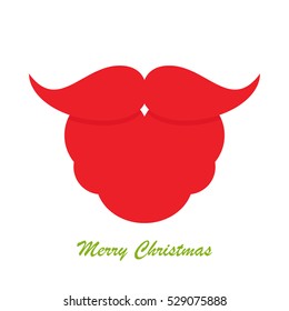 Vector illustration of mustache and beard of Santa Claus