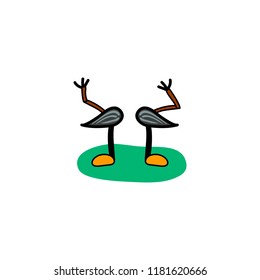 Vector illustration, mustache character. For no shave November. Simple outlined style, can be used for funny greeting cards, announcements, banners, stickers.