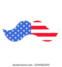 Vector illustration of a mustache from the collection of American flag-themed icons. A celebration of American culture and identity. Independence Day celebrations, a decorative element in an