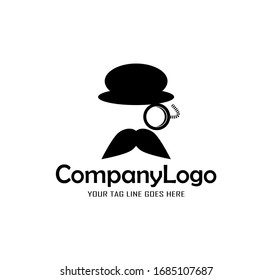 ilustración vectorial de bigote, sombrero y gafas.