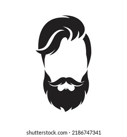 Vector illustration, mustache icon - Vector illustration, mustache graphic - Men's Beard and Hair, facing forward.