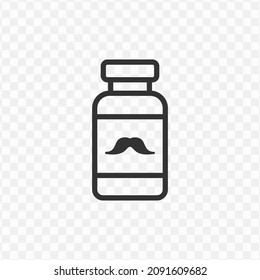 Ilustración vectorial del icono líquido bigote en color oscuro y fondo transparente (png).