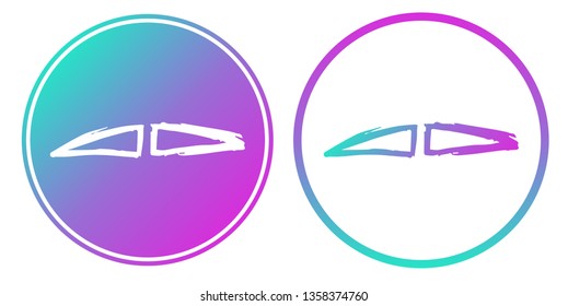 Vector Illustration of Mustache Man with Gradient Circle Blue and Violet. Logo, Sticker and Icon for Graphic Design.