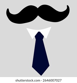 vector illustration of mustache and tie