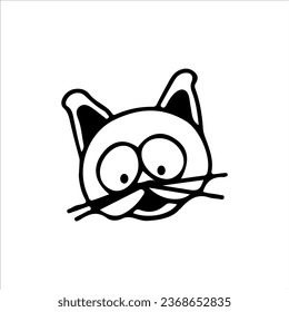 Vektorgrafik des Kopfes einer muscheligen Katze
