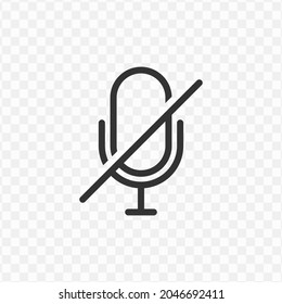 Vector illustration of mute icon in dark color and transparent background(png).