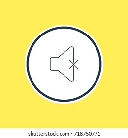 Vector Illustration Of Mute Outline. Beautiful Melody Element Also Can Be Used As Soundless Element.