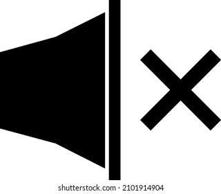 Vector illustration of a muted loudspeaker icon