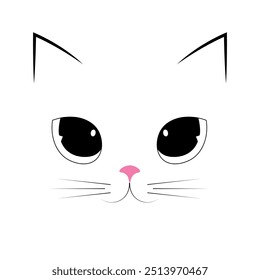 vector illustration. the muzzle of a cat. a cat with big eyes