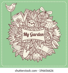 Vector illustration. My garden