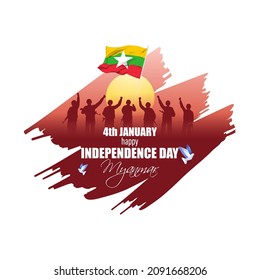 vector illustration for Myanmar independence day 