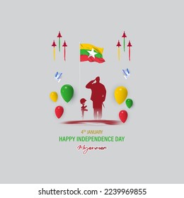 vector illustration for Myanmar independence day