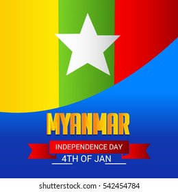 Vector Illustration of Myanmar independence day 4 january background.