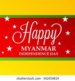 Vector Illustration of Myanmar independence day 4 january background.