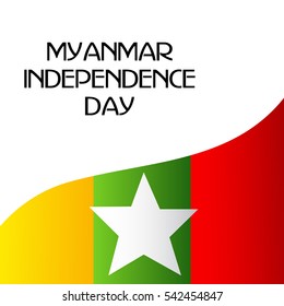 Vector Illustration of Myanmar independence day 4 january background.