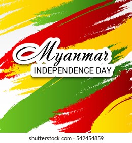 Vector Illustration of Myanmar independence day 4 january background.
