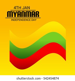 Vector Illustration of Myanmar independence day 4 january background.