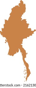 Mapa de la ilustración vector de Myanmar