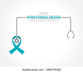 Vector illustration of Myasthenia Gravis Awareness Month in June, It is a neuromuscular disorder that causes weakness in the skeletal muscles,
