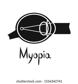 Vector illustration of myopia and eye symbol. Web element of myopia and cornea stock vector illustration.