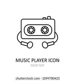 Vector illustration with mysic player. Outline icon