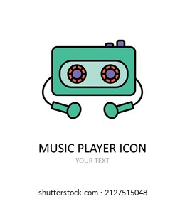 Vector illustration with mysic player. Outline icon