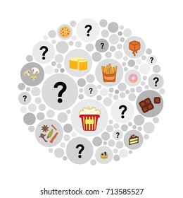 Vector Illustration Of Mysterious Taste Flavor In Round Shape Design