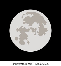 Vector illustration with mystical full moon. Cartoon style