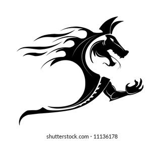vector illustration of mythical dragon