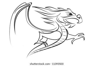 vector illustration of mythical dragon