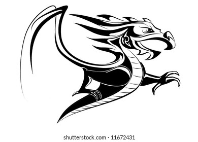 vector illustration of mythical dragon