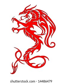 vector illustration of mythical dragon