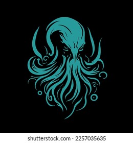 vector illustration of a mythological kraken