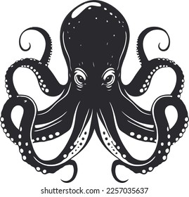 vector illustration of a mythological kraken