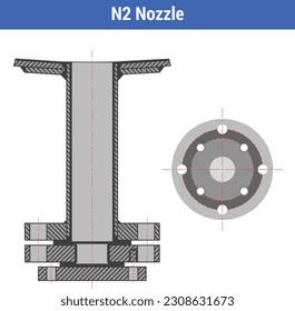 Vector Illustration for N2 Nozzle