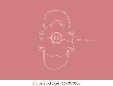 Vector Illustration of N95 Mask / Surgical Mask / Face Mask / Medical Mask