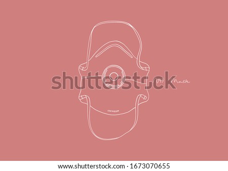 Vector Illustration of N95 Mask / Surgical Mask / Face Mask / Medical Mask