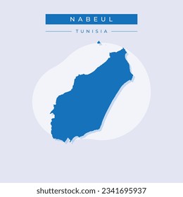 Vector de ilustración de Nabeul map Tunisia