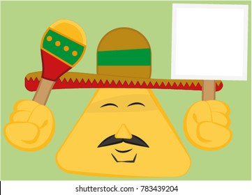A vector illustration of a nacho character.