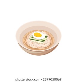 Vector illustration of Naengmyeon Korean cold noodles