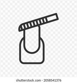 Vector illustration of nail file icon in dark color and transparent background(png).
