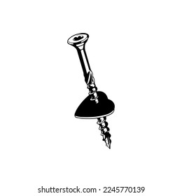 vector illustration of a nail piercing a heart