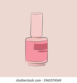 Vector illustration of nail polish bottle. Uv gel polish for manicure and nail care.