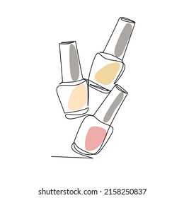 Ilustración vectorial de la botella de esmalte de uñas en estilo de arte de línea