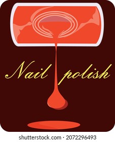 Vector illustration of nail polish. Brand logo.